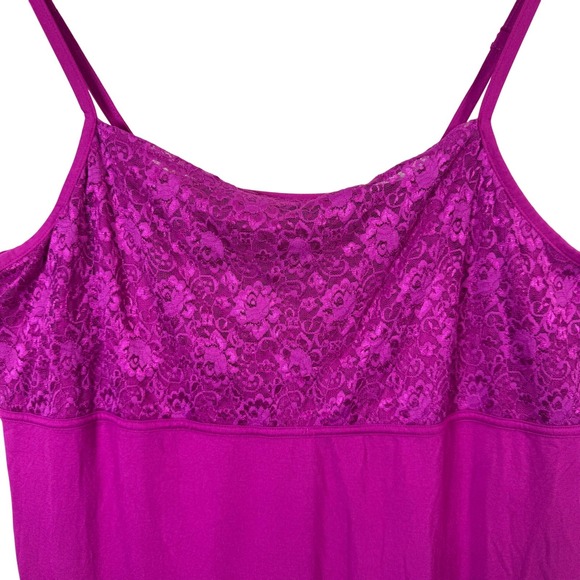 Lane Bryant Womens Top 18 20‎ Purple Lace Trim Cami Sleeveless Lined Shelf Bra - Picture 2 of 5